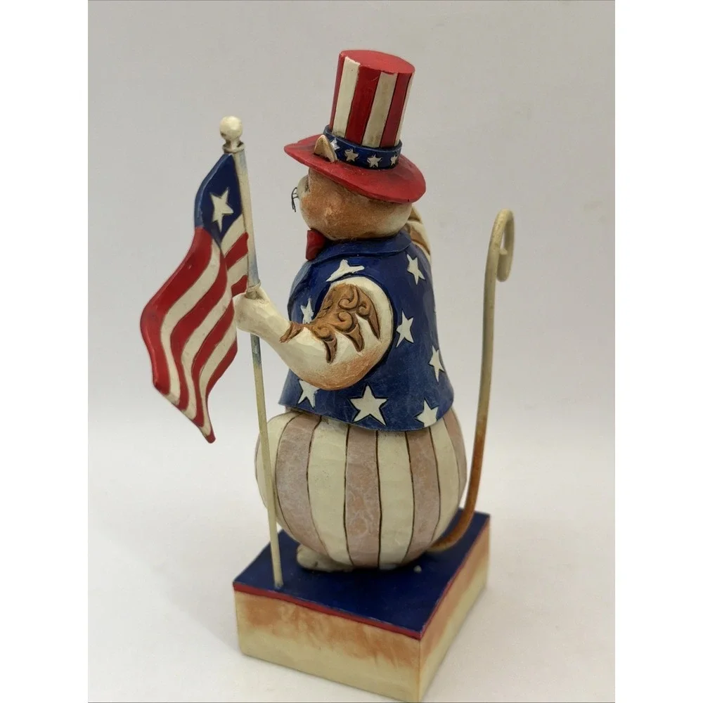 Jim Shore Heartwood Creek Resin Cat Figurine Stars and Stripes Patriotic